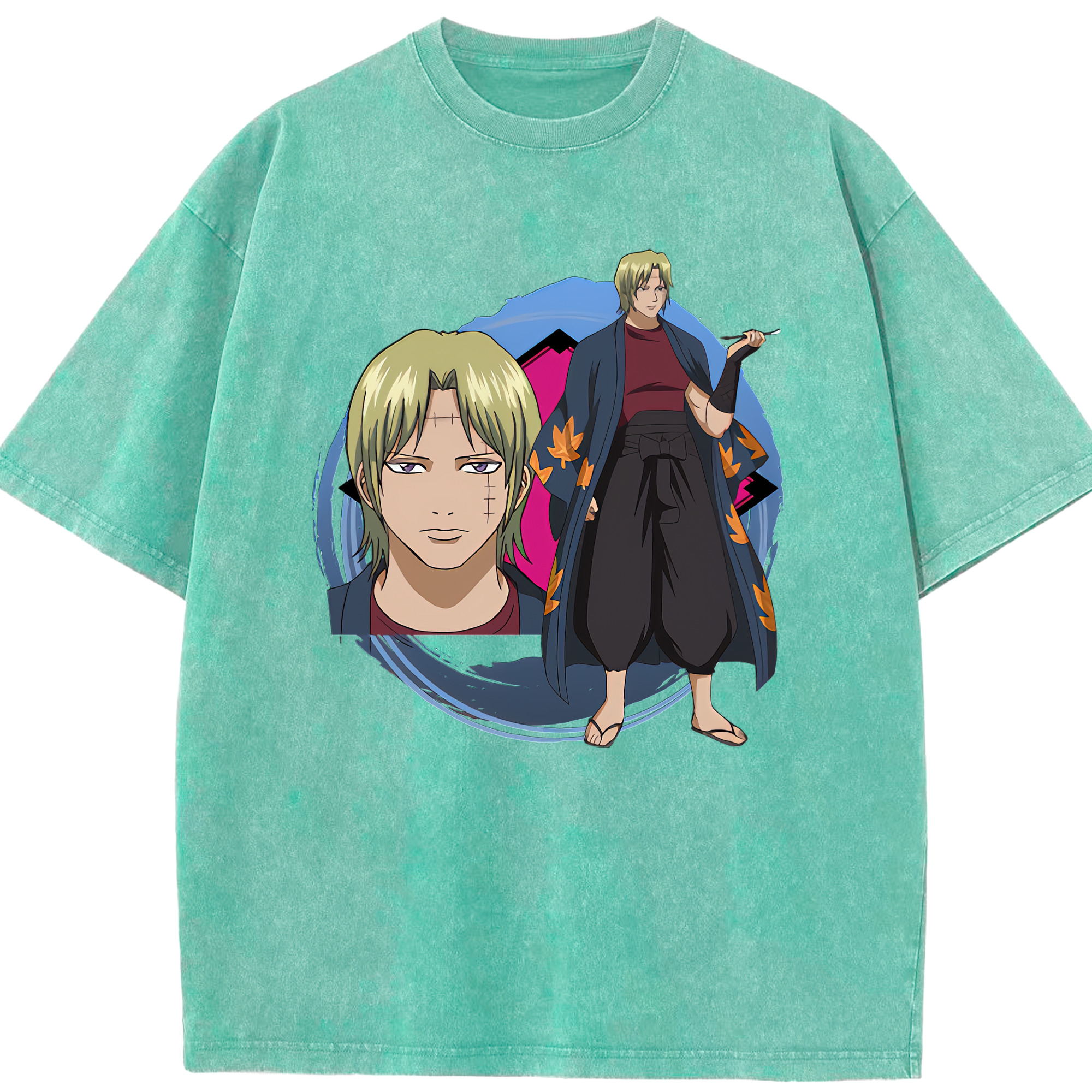 （画像用） ぎんたま 坂田銀時（さかたぎんとき） 神楽 志村新八（しむら しんぱち） GINTAMA Sakata Gintoki Kagura Shimura Shinpachi 綿100% ヴィンテージ風 半袖Tシャツ（フロントプリント）